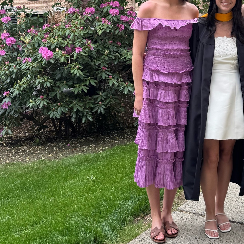 Sea New York Purple Tiered Midi Dress